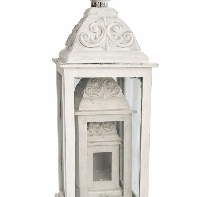 Lanterna legno bianca