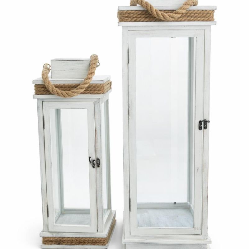 Lanterna legno bianca