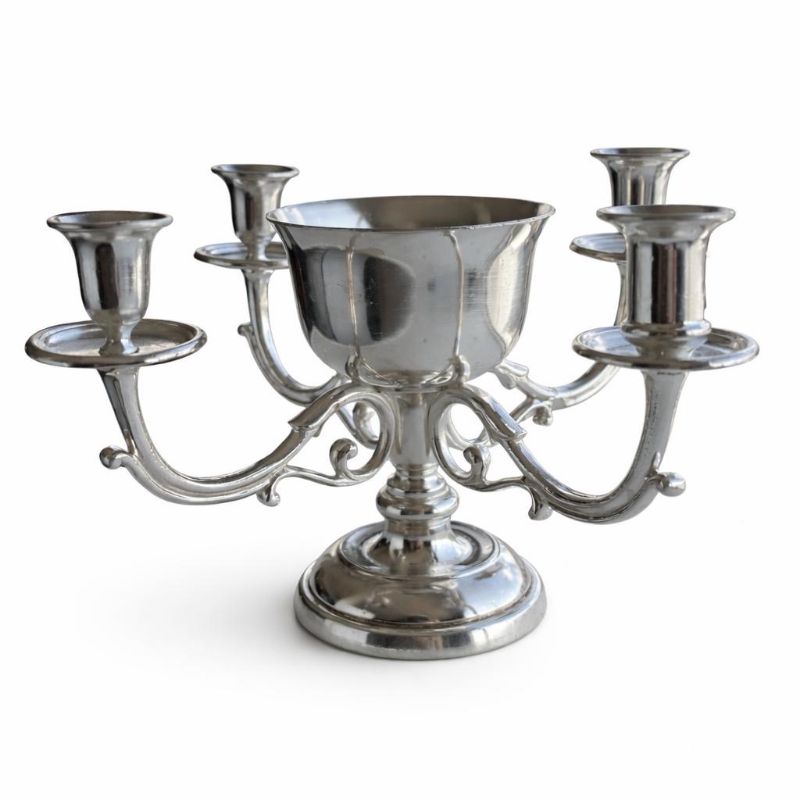 Candelabro argento, 4 candele