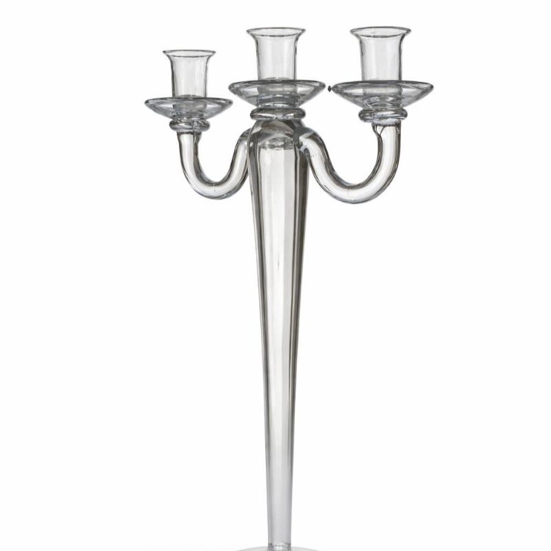 Candelabro vetro 3 candele