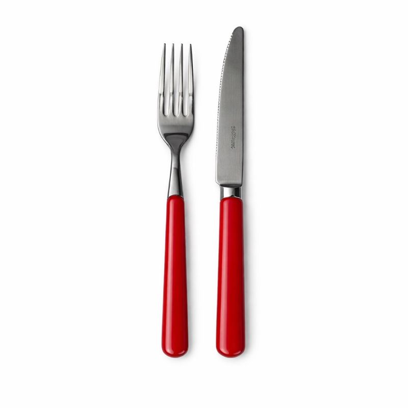 Coltello Acciaio stelo rosso