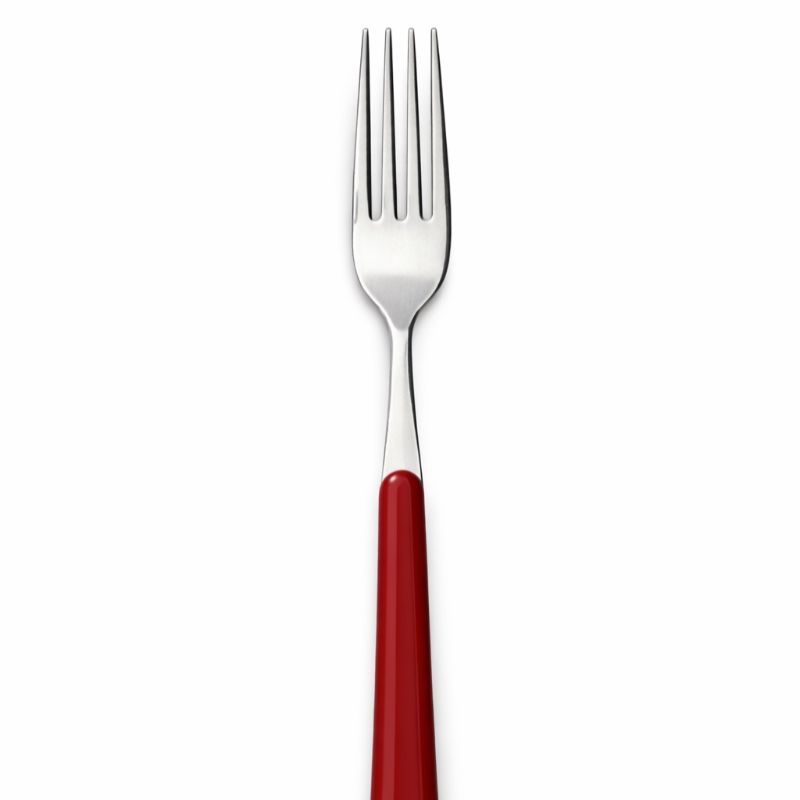 Forchetta acciaio stelo rosso