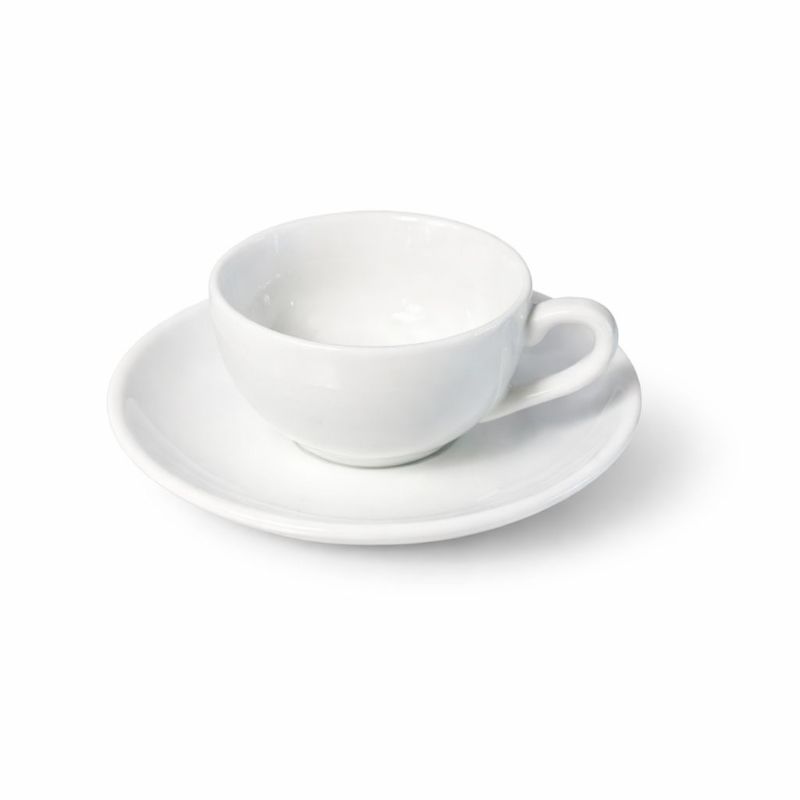 Tazzina Caffè Bianca Liscia Bassa